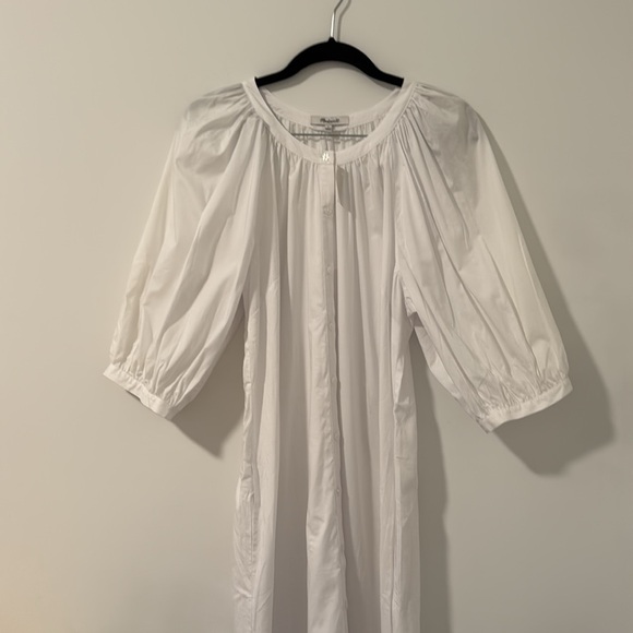 Madewell Tie-Waist Button-Front Midi Dress in Poplin - Picture 6 of 10